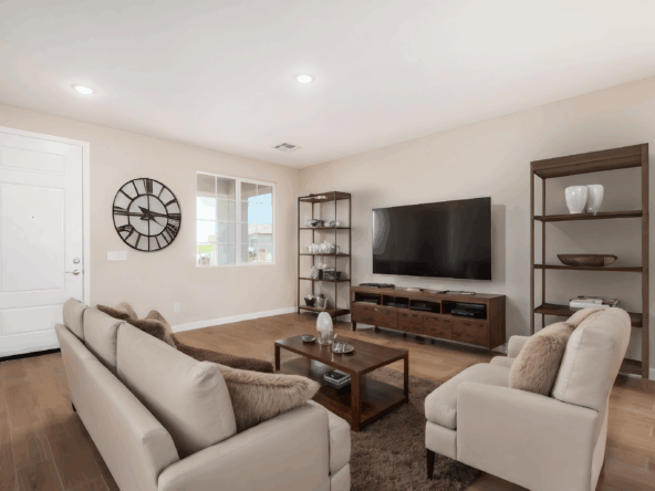 Virtually staged great room of a 3510 Pansy home