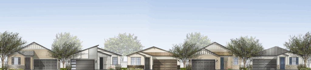 An artistic rendering of future homes at La Privada in Goodyear AZ